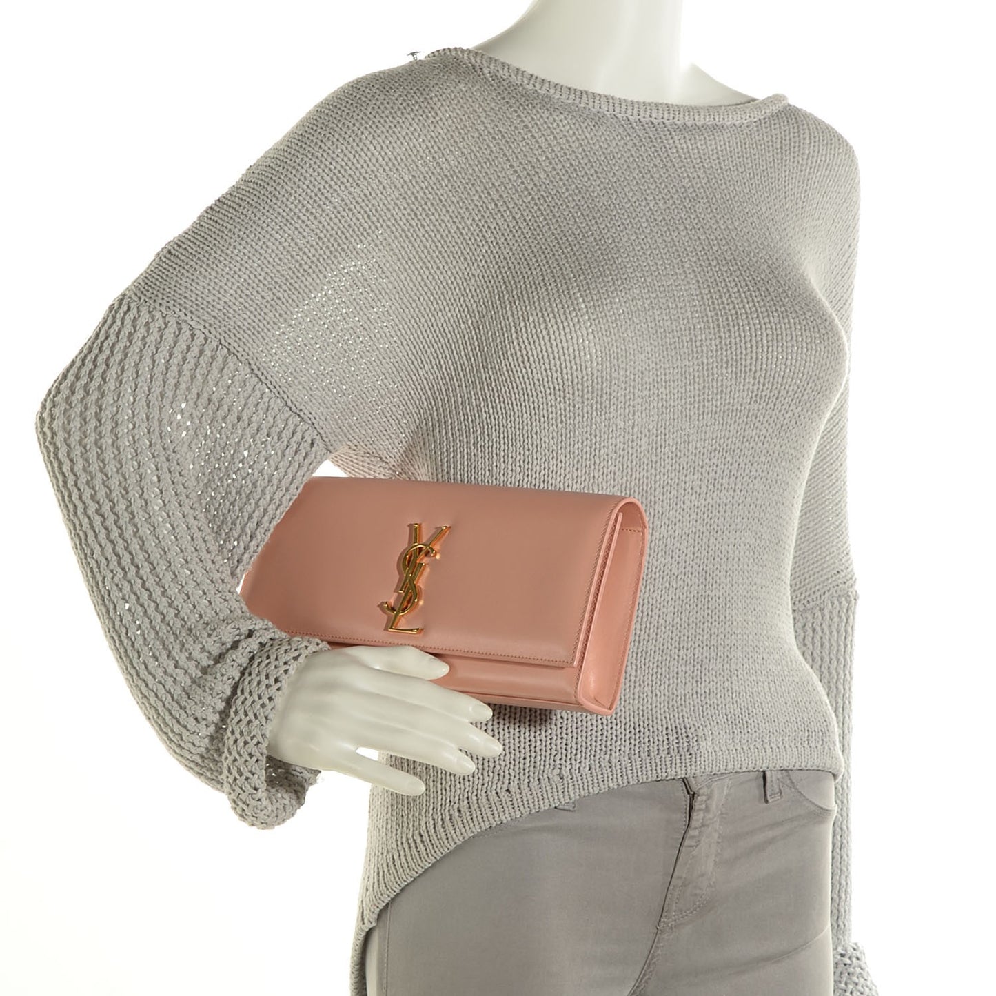 Calfskin Classic Monogram Clutch Blush