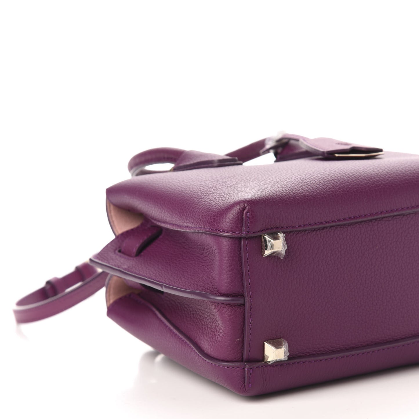 Grained Calfskin Mini Milla Tote Purple