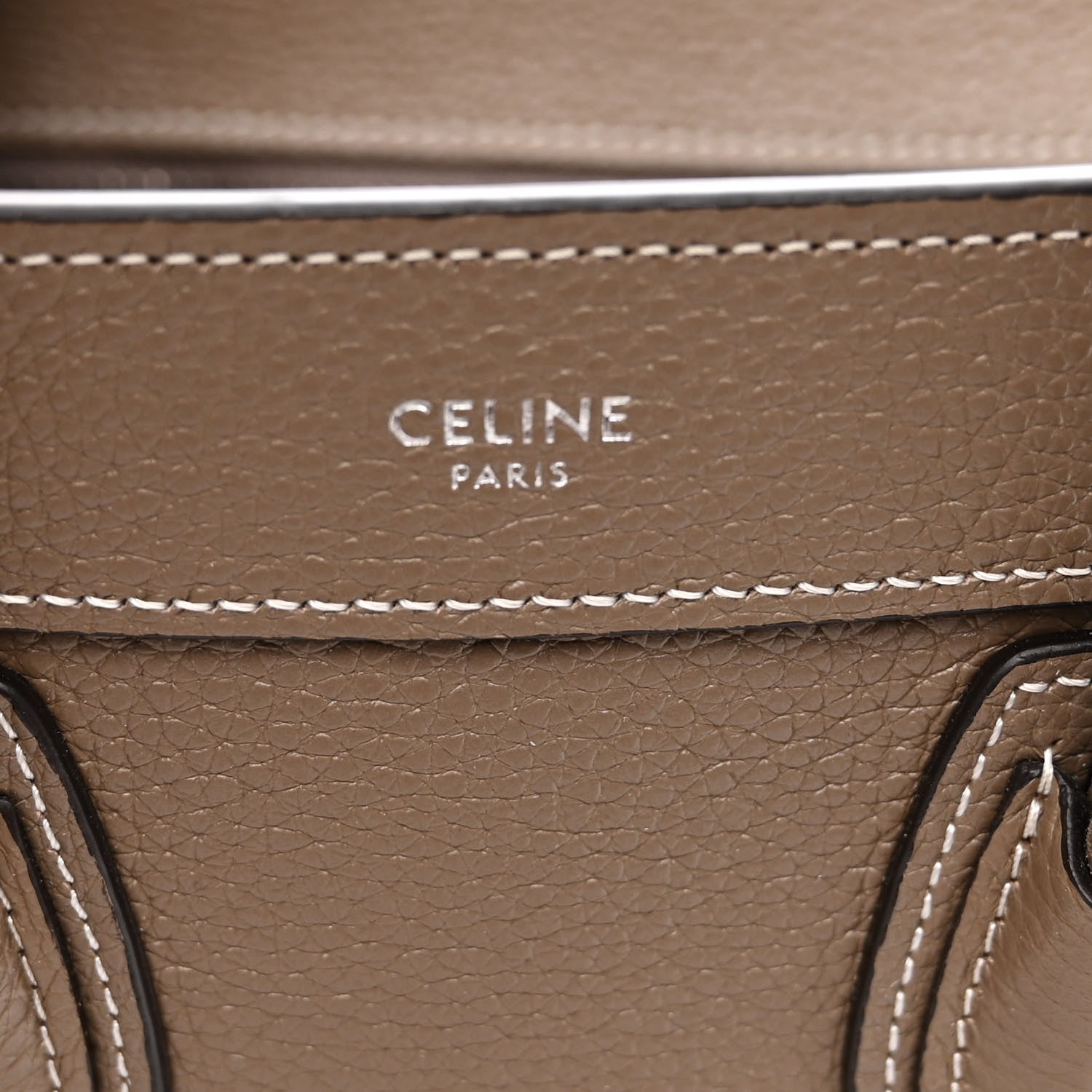 Celine Drummed Calfskin Nano Luggage Souris 7 of 10