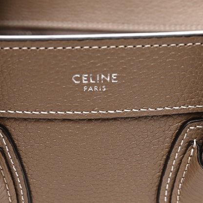 Celine Drummed Calfskin Nano Luggage Souris 7 of 10