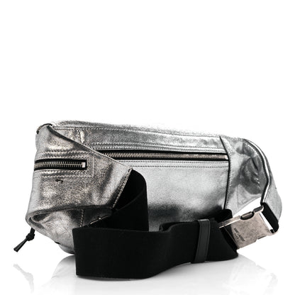 Saint Laurent Metallic Calfskin Ripstop Body Belt Bag Silver 3 of 13