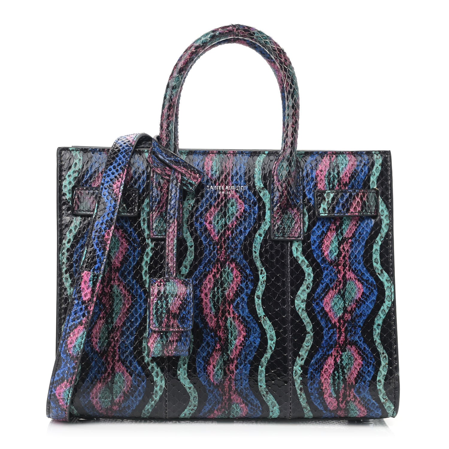Saint Laurent Snakeskin Curvy Stripe Nano Sac De Jour Multicolor 1 of 23