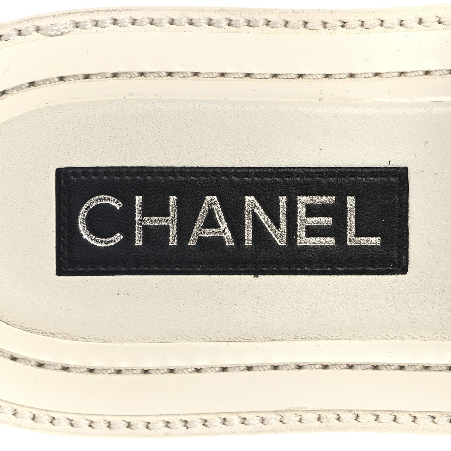 Raffia Crystal CC Mules Sandals 39.5 White