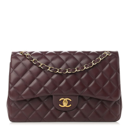 Chanel Lambskin Quilted Jumbo Double Flap Burgundy 1 of 11