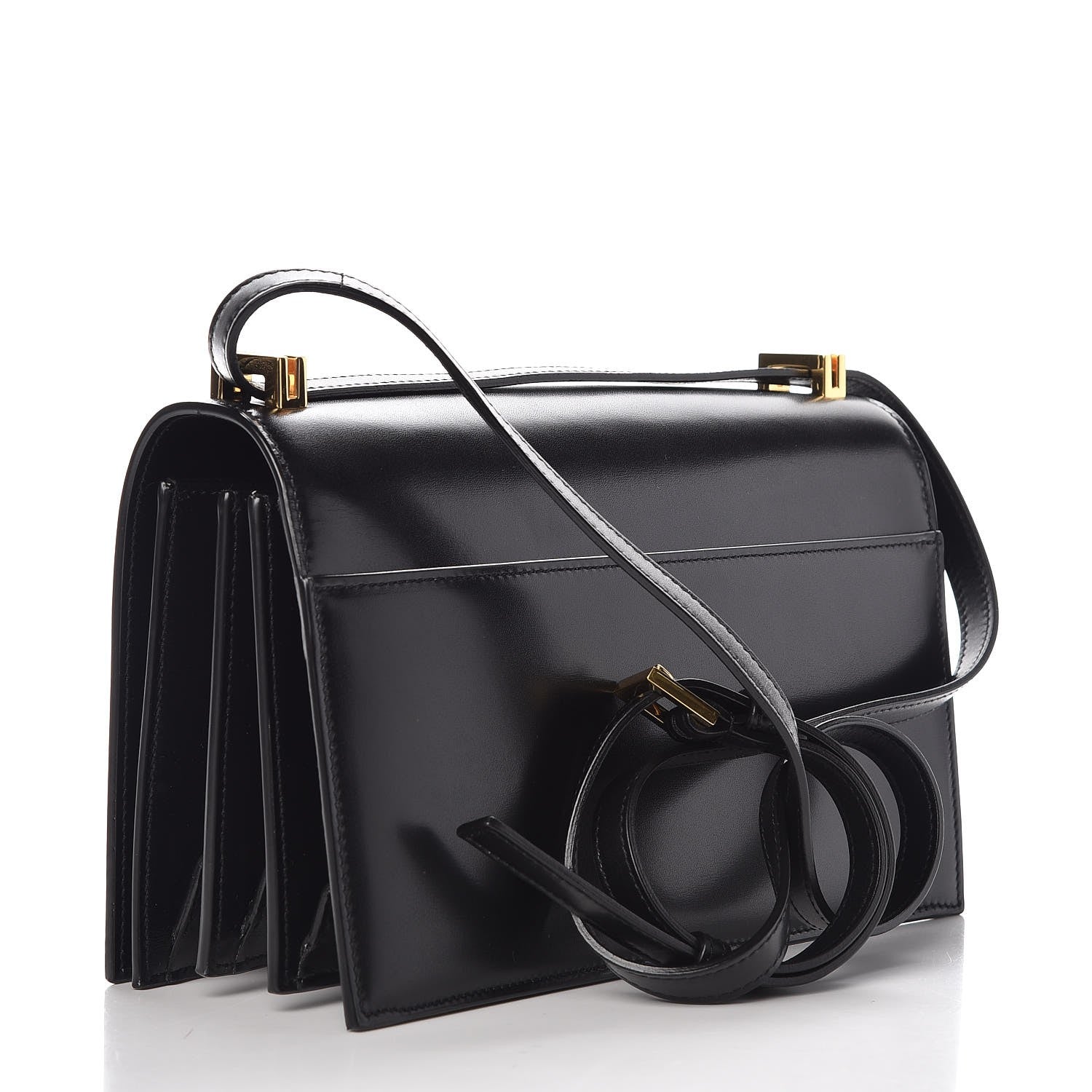 Saint Laurent Smooth Calfskin Medium Domino Shoulder Bag Black 3 of 7
