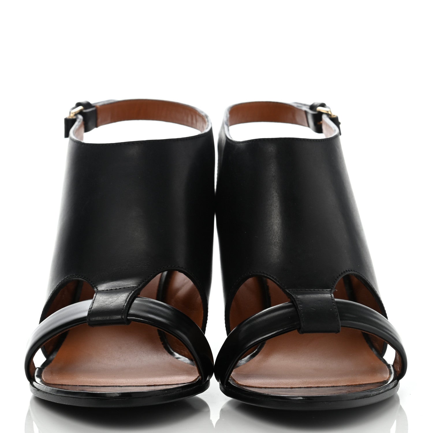 Givenchy Calfskin Slingback Cutout Sandals 38.5 Black 2 of 9
