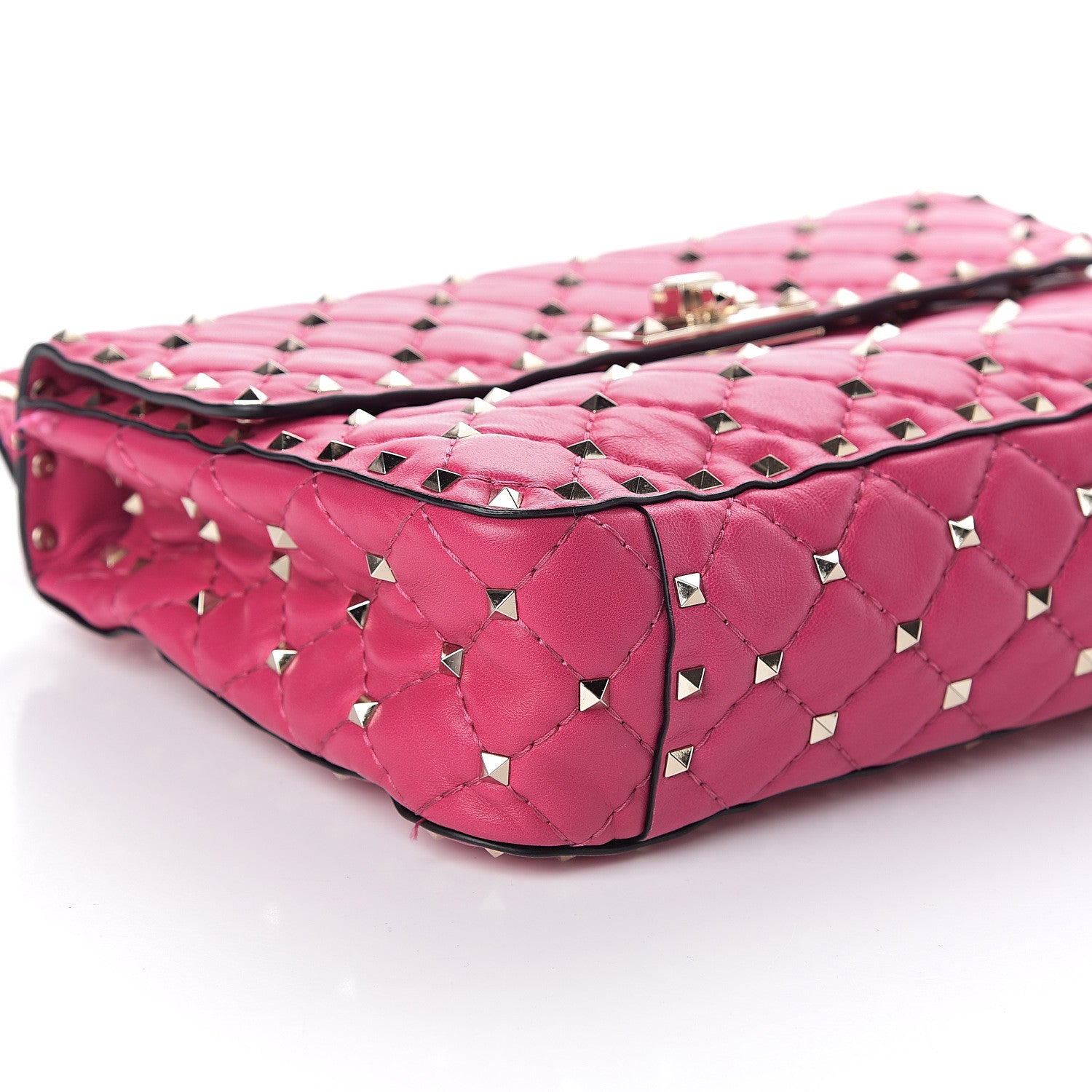 Valentino Garavani Nappa Medium Rockstud Spike Shoulder Bag Disco Pink 9 of 10