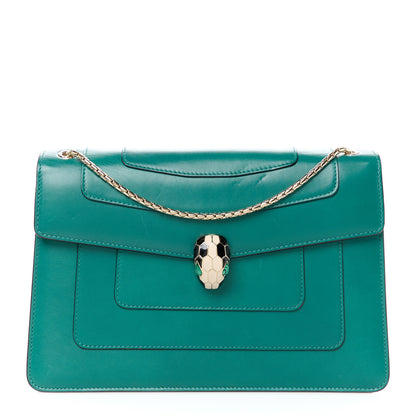 Bulgari Calfskin Serpenti Forever Shoulder Bag Emerald Green 1 of 15
