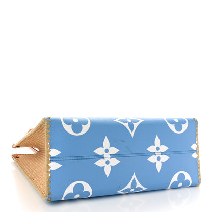 Louis Vuitton Monogram Giant Raffia Hamptons By The Pool Onthego GM Blue 3 of 14