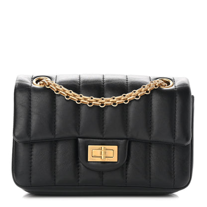 Chanel Aged Calfskin Vertical Quilted 2.55 Reissue Mini Flap Black 1 of 9