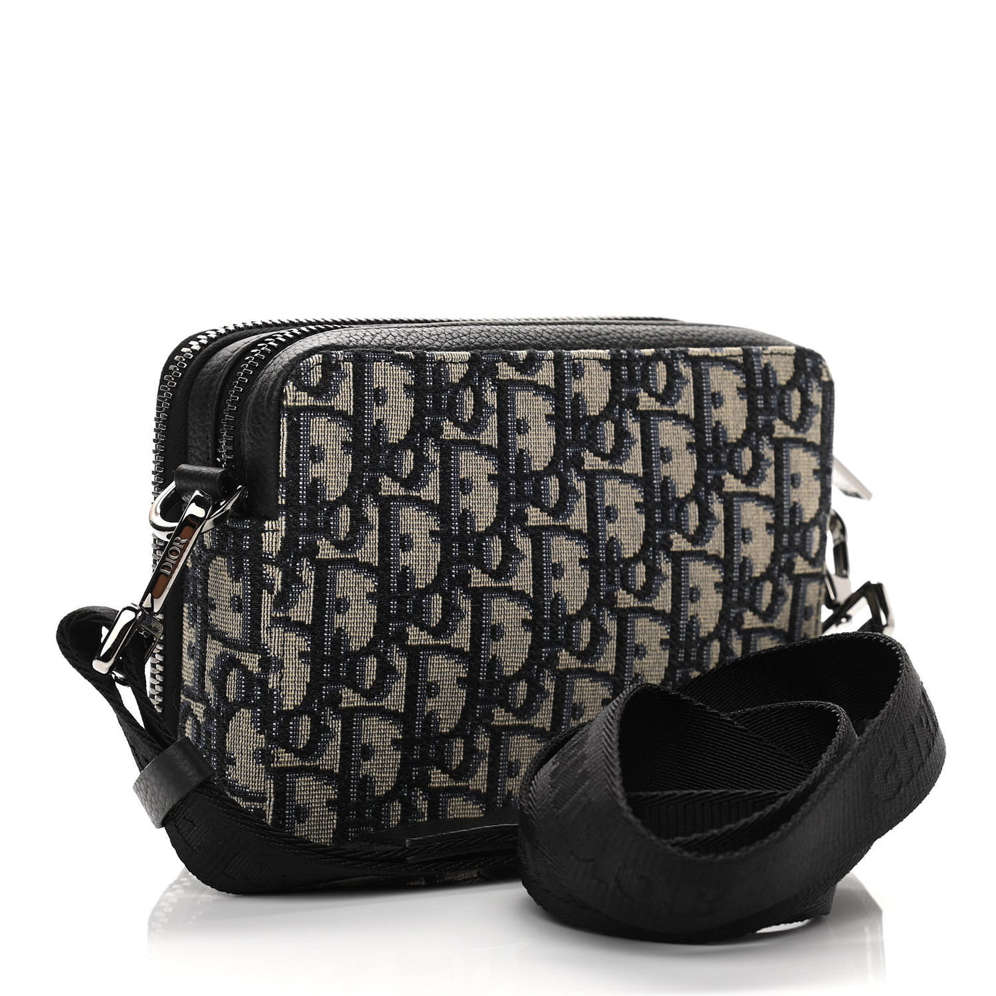 X KENNY SCHARF Oblique Canvas Embroidered Patches Crossbody Charcoal