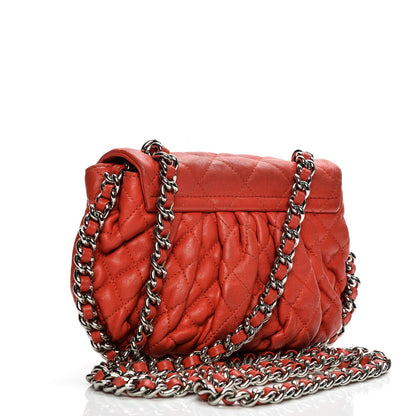 Chanel Washed Lambskin Mini Chain Around Messenger Red 3 of 9