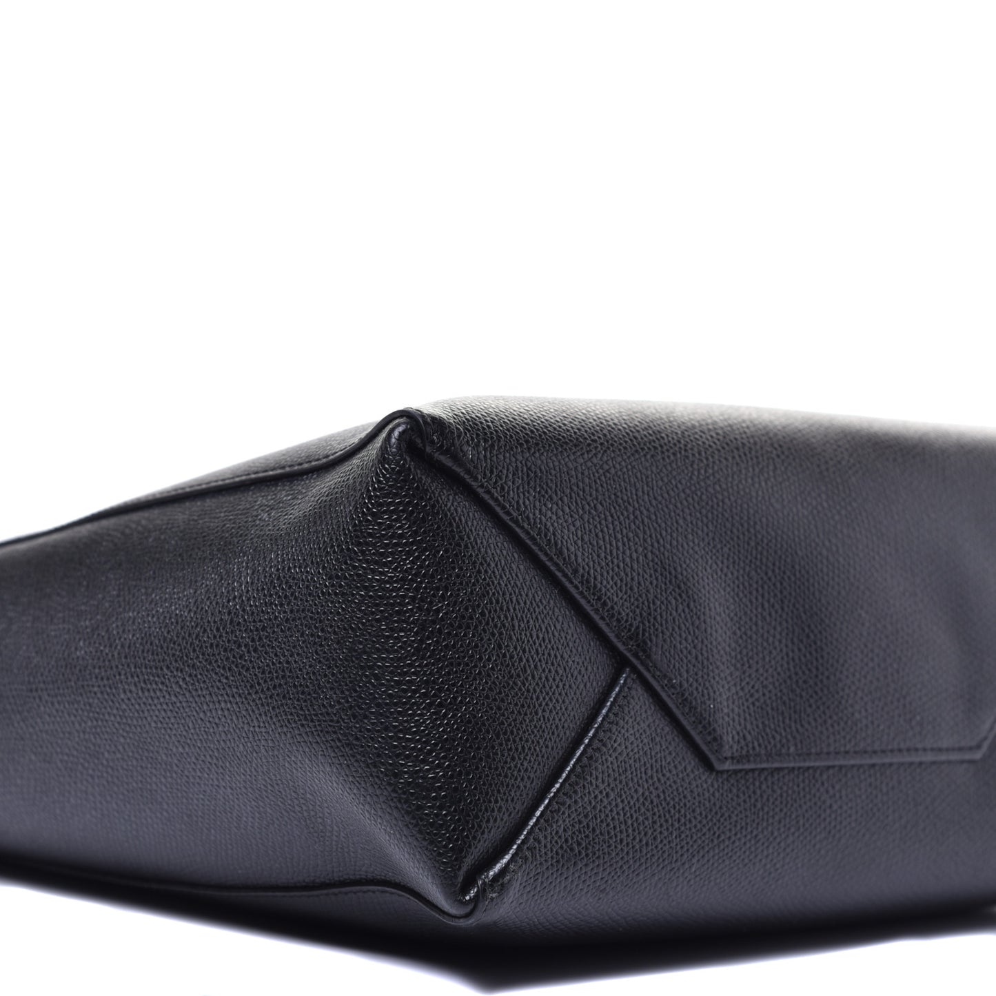 Grained Calfskin Small Vertical Cabas Black