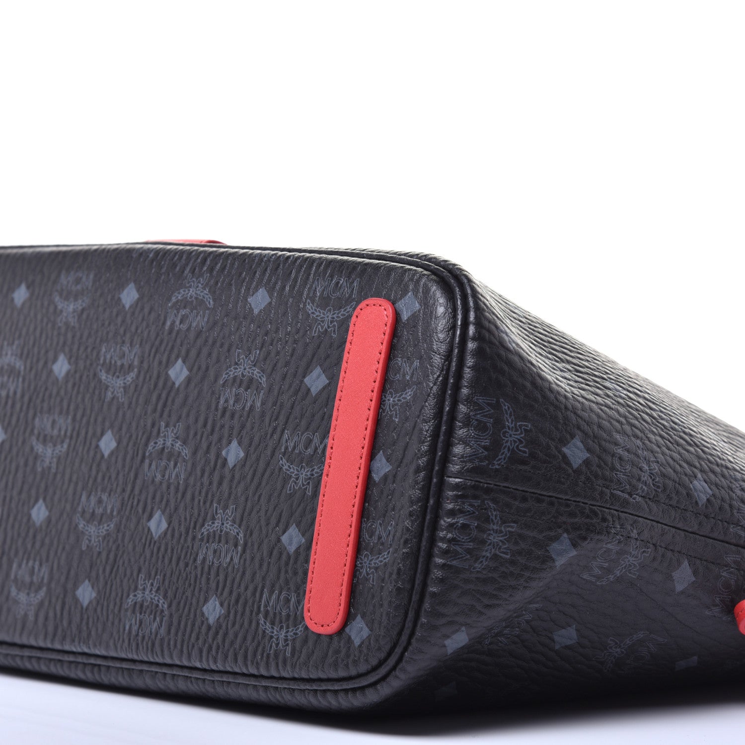 MCM Visetos Medium Liz Reversible Shopper Tote Black Red 13 of 14