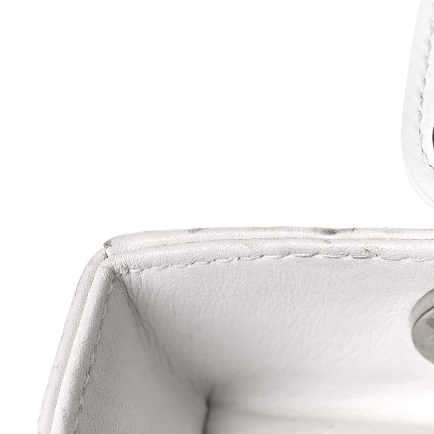 Lambskin Studded Cannage Medium Lady Dior White