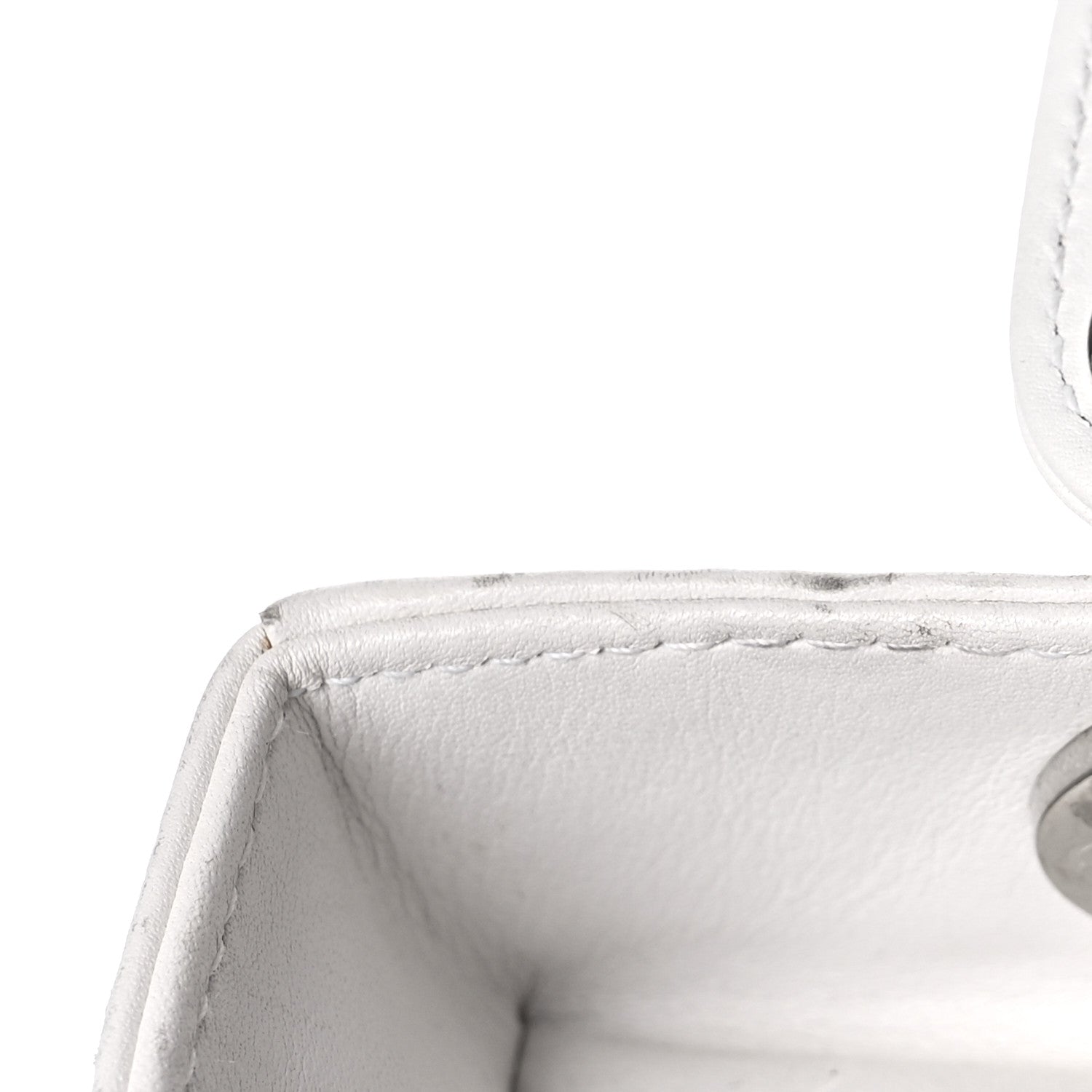 Christian Dior Lambskin Studded Cannage Medium Lady Dior White 12 of 19