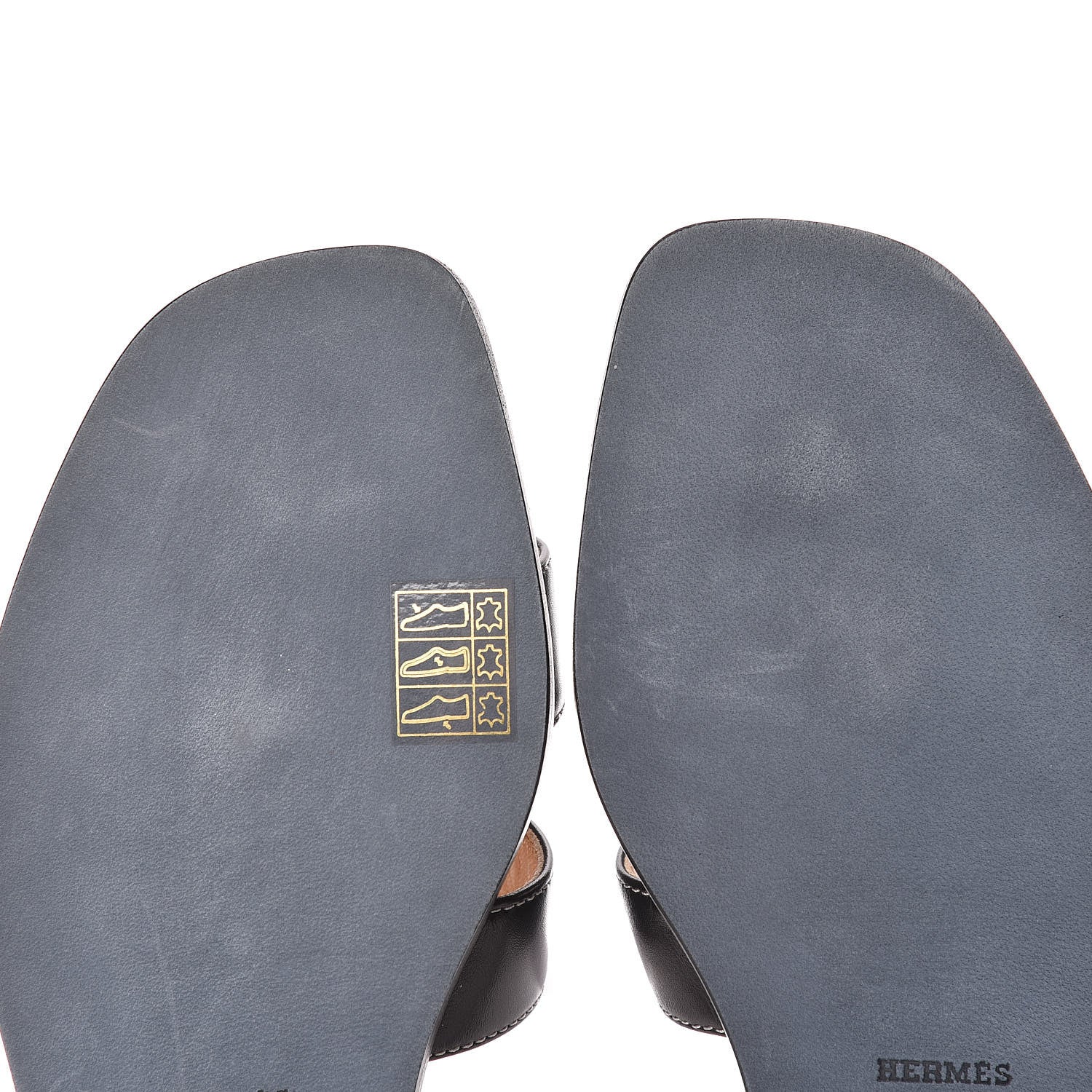 Hermes Box Calfskin Oran Sandals 39 Black 12 of 12