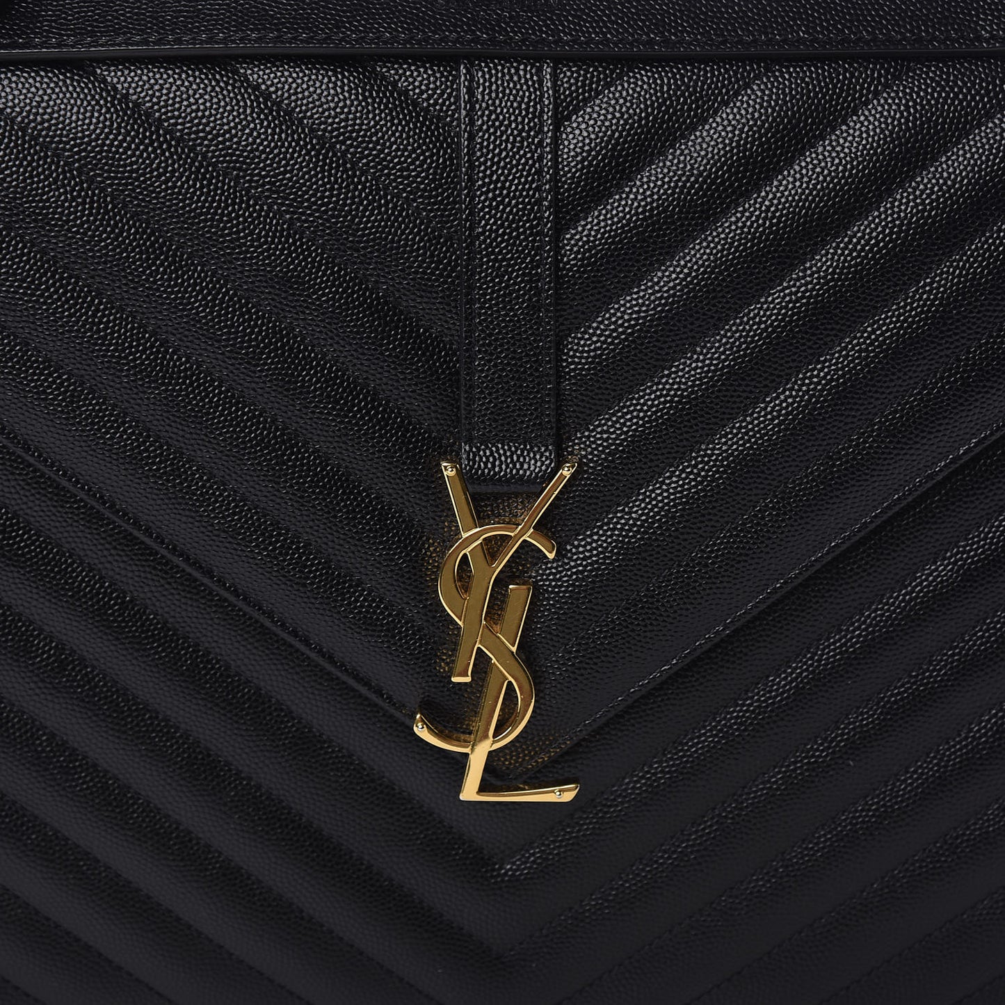 Grain De Poudre Matelasse Chevron Large Monogram Satchel Black