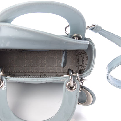 Christian Dior Patent Cannage Mini Lady Dior Light Blue 5 of 17