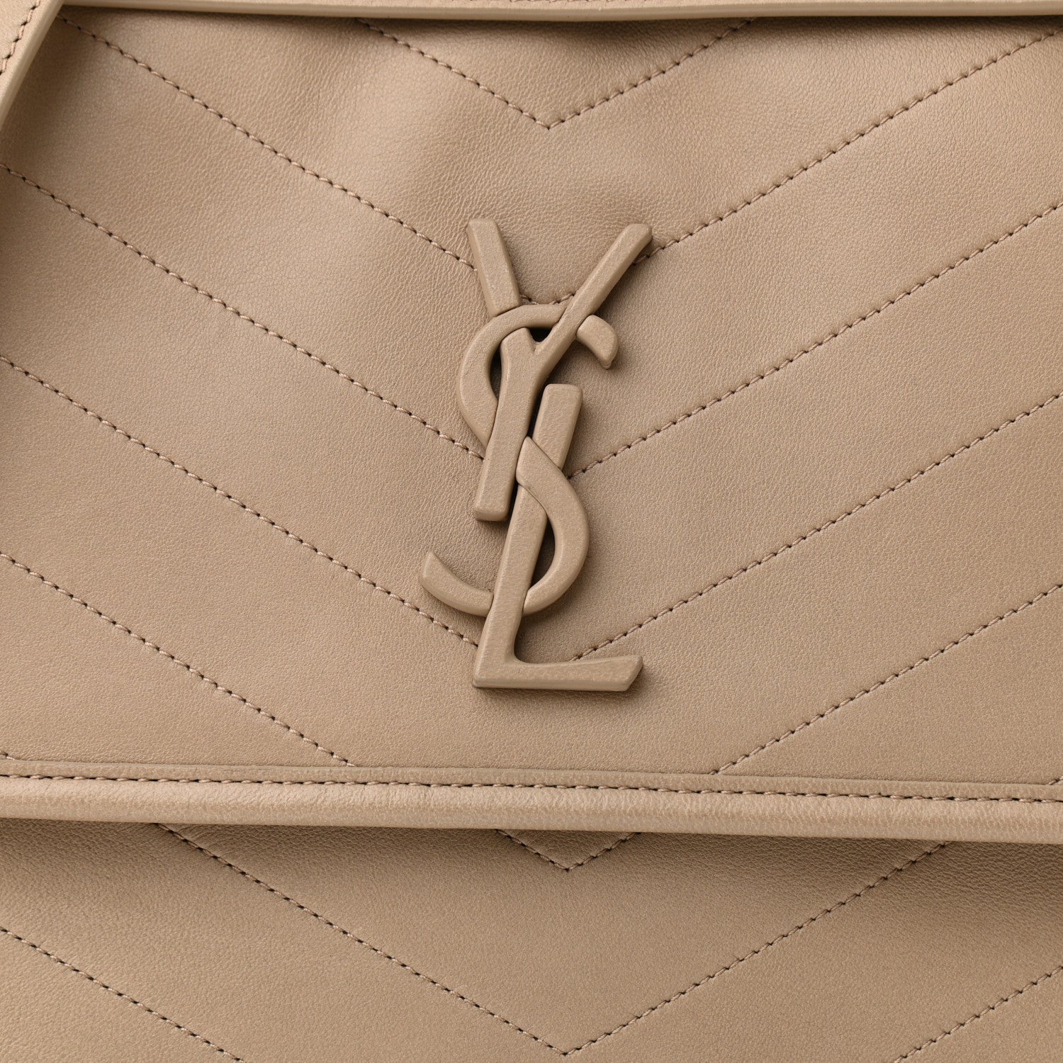 Saint Laurent Lambskin Matelasse Monogram Medium Niki Chain Satchel Dark Beige 9 of 11