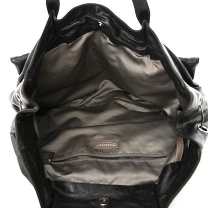 Chanel Glazed Caviar Reissue Double Pocket In The City Tote Black 5 of 13