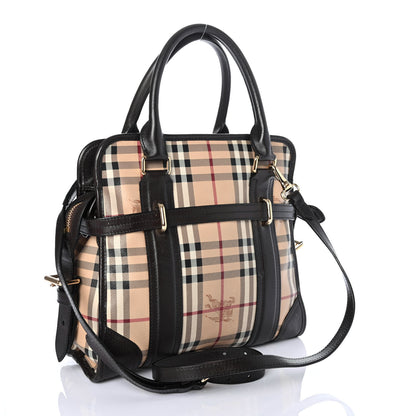 Burberry Haymarket Check Minford Portrait Tote Chocolate 2 of 5