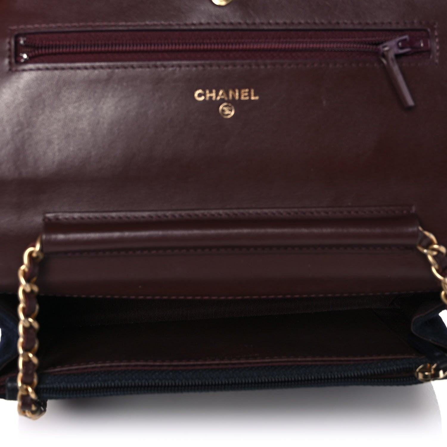 Chanel Felt Quilted Paris-Hamburg Charms Wallet On Chain WOC Dark Navy 5 of 10