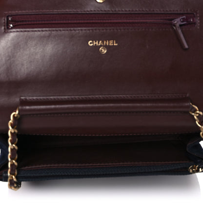 Chanel Felt Quilted Paris-Hamburg Charms Wallet On Chain WOC Dark Navy 5 of 10
