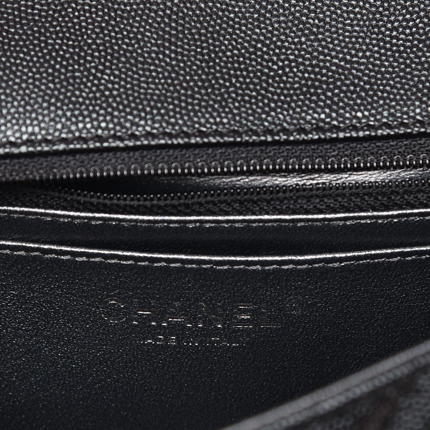 Chanel Metallic Caviar Chevron Quilted Mini Rectangular Flap Black 6 of 8