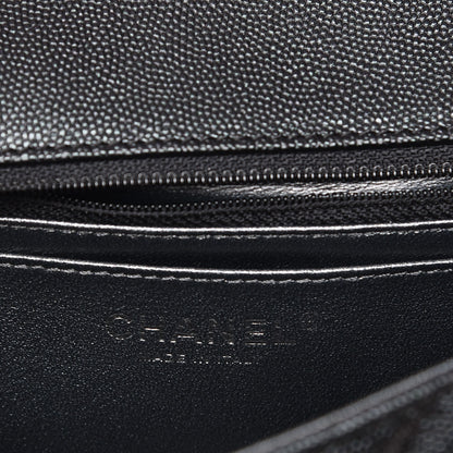 Chanel Metallic Caviar Chevron Quilted Mini Rectangular Flap Black 6 of 8