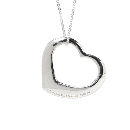 Tiffany Sterling Silver 36mm Elsa Peretti Open Heart Pendant Necklace 4 of 6