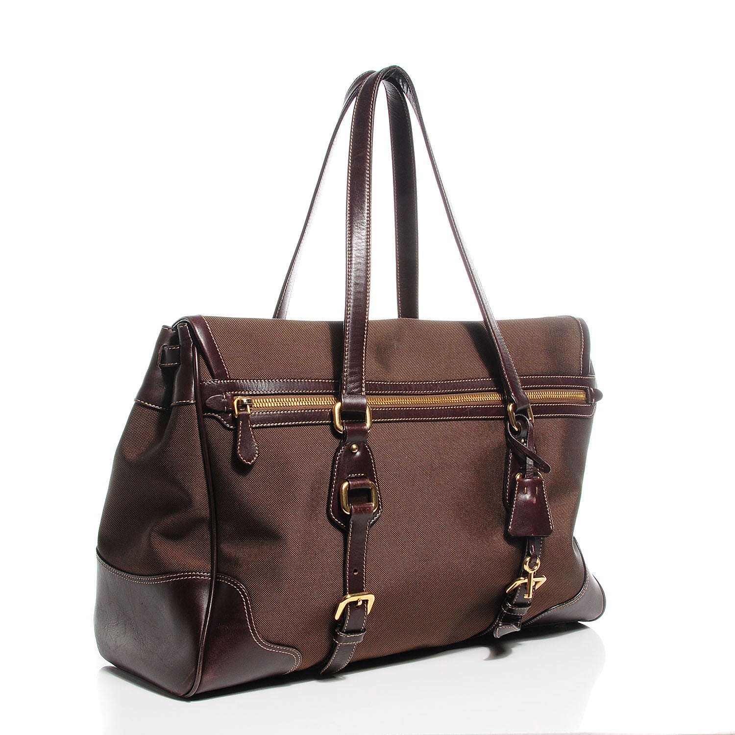 Prada Jacquard Logo Shoulder Bag Bruciato 3 of 11