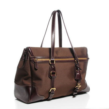 Prada Jacquard Logo Shoulder Bag Bruciato 3 of 11