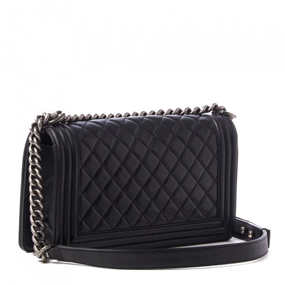 Chanel Calfskin Quilted Medium Boy Flap Black 2 of 9