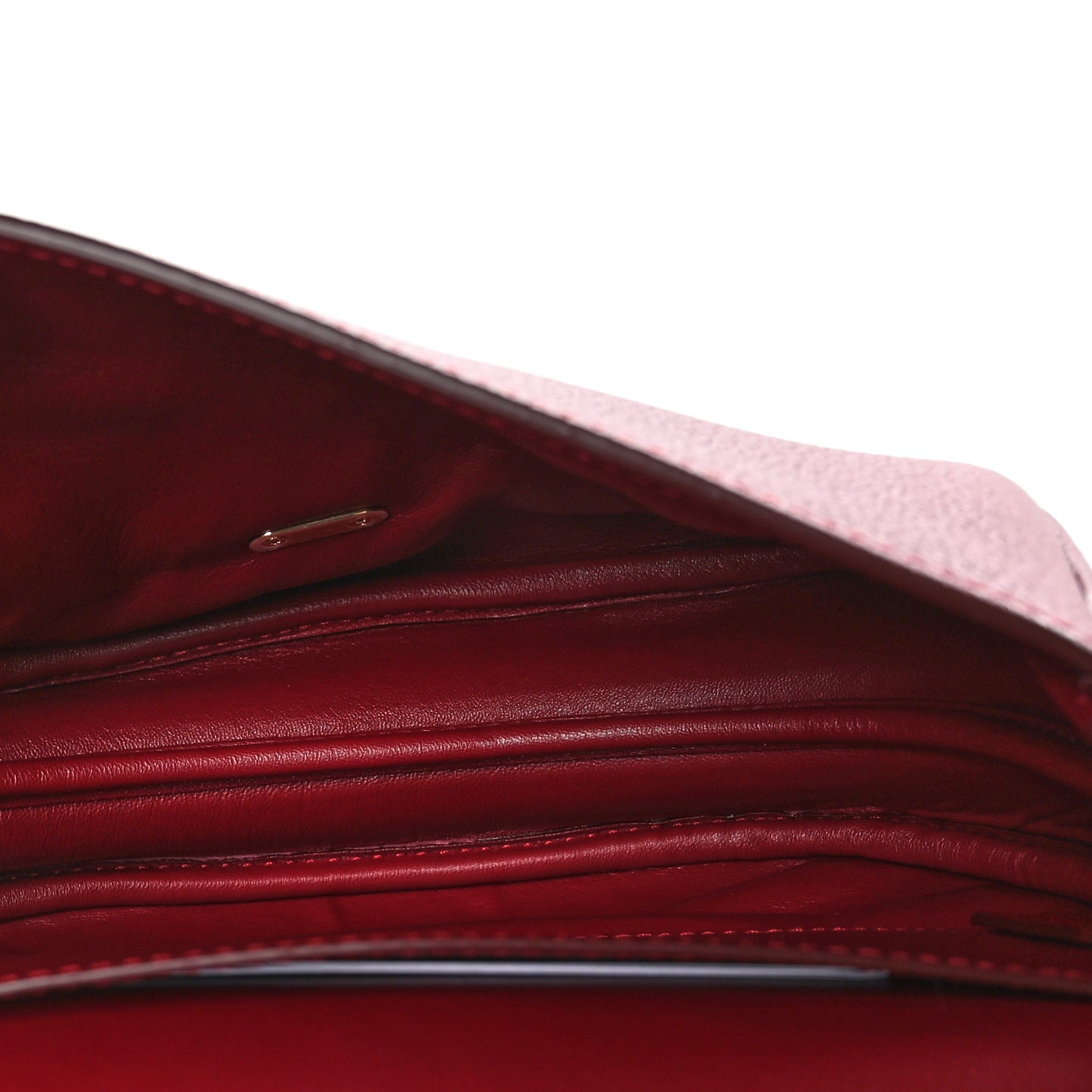 Grained Calfskin Gancini Crossbody Flap Carmine