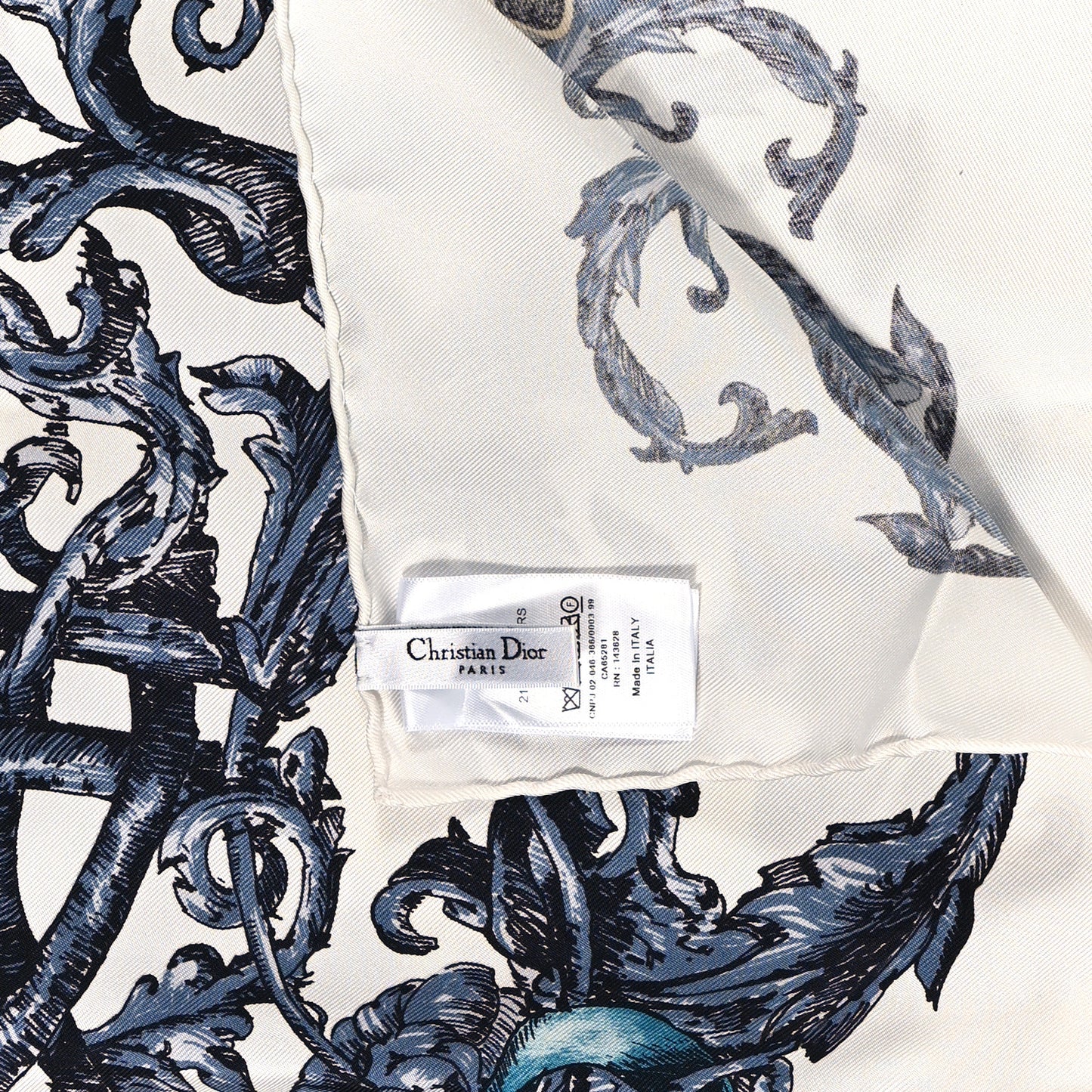 Silk Le Monde 90 Square Scarf White Multicolor