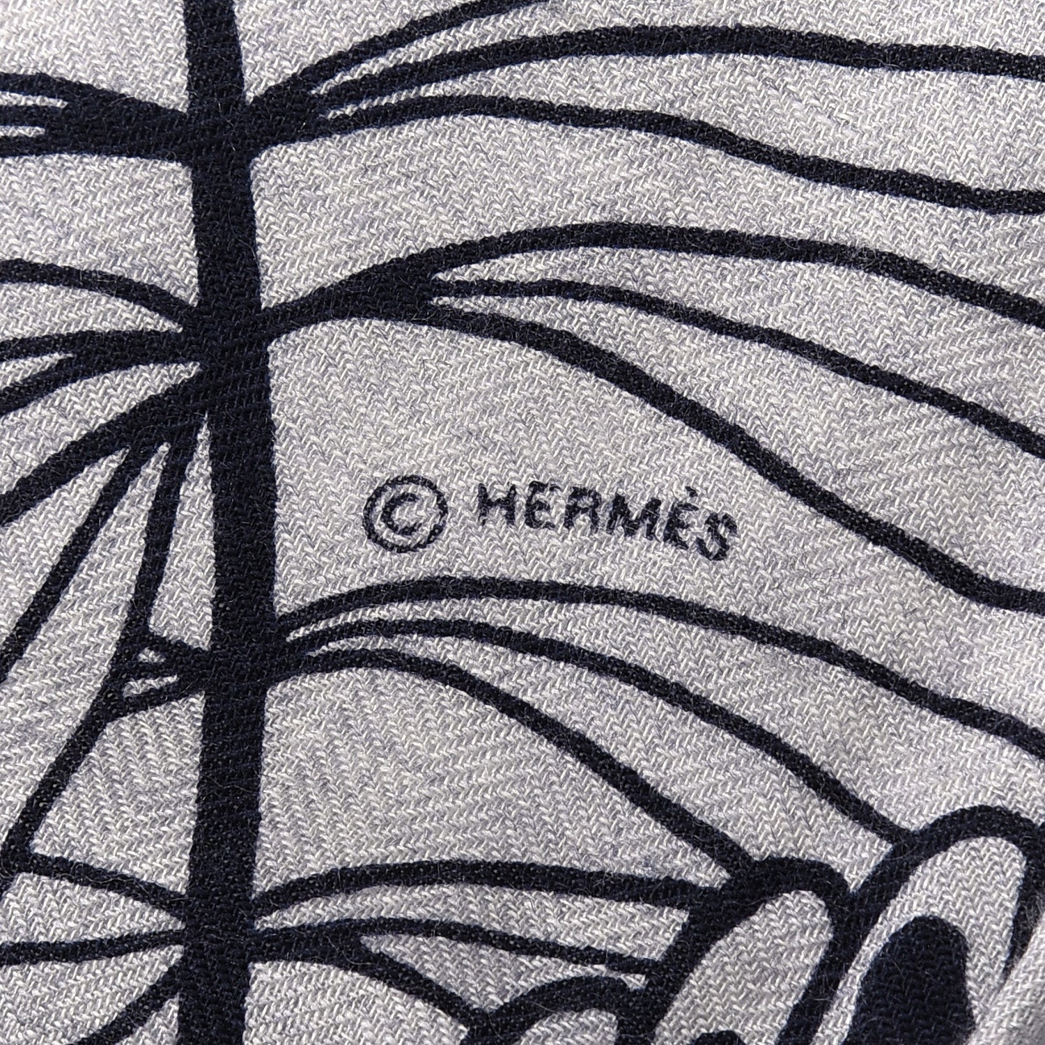 Hermes Cashmere Silk The Three Graces Shawl 140 Gris Chine Caban 7 of 8