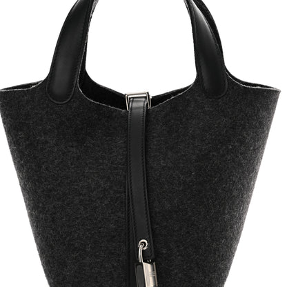 Hermes Feutre Swift Picotin Lock 18 PM Gris Moyen Black 8 of 10
