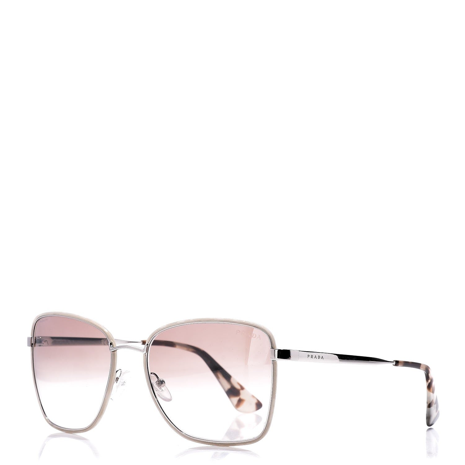 Prada Gradient Aviator Sunglasses SPR 52S Ivory Silver 1 of 8