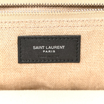 Saint Laurent Linen Calfskin Small Rive Gauche Tote Optic White 6 of 10