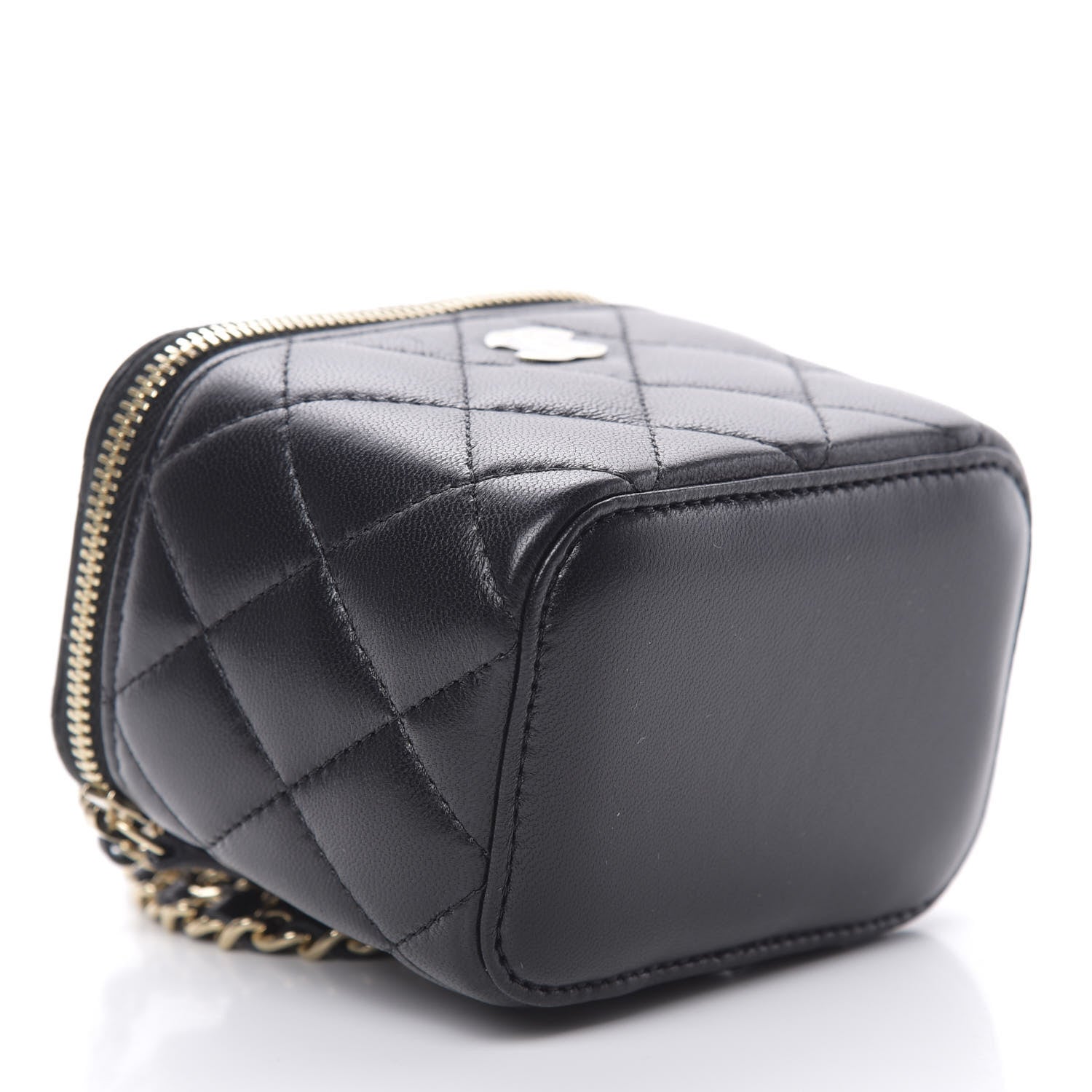 Chanel Lambskin Quilted Mini Vanity Case With Chain Black 4 of 11