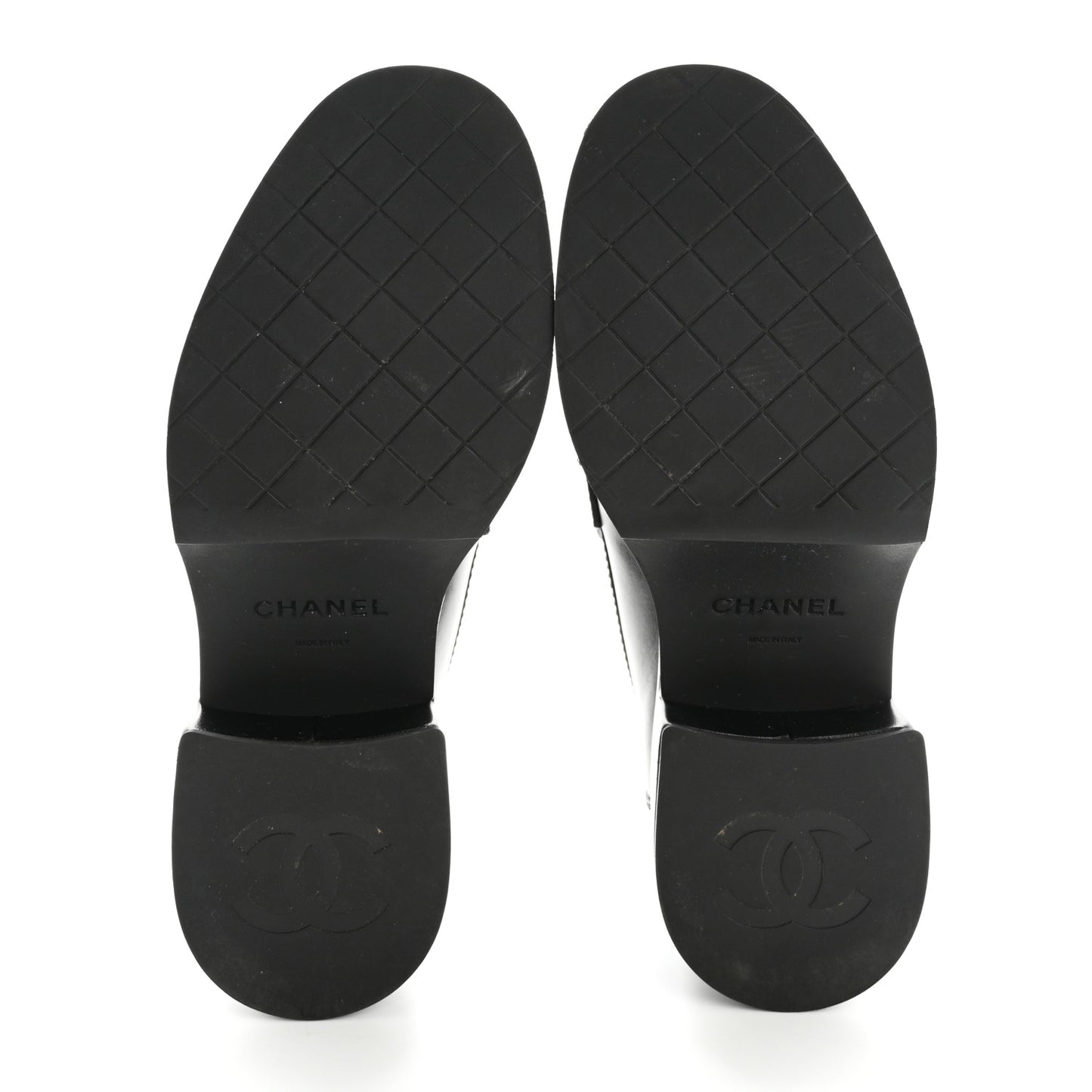 Calfskin CC Platform Loafers 37 Black