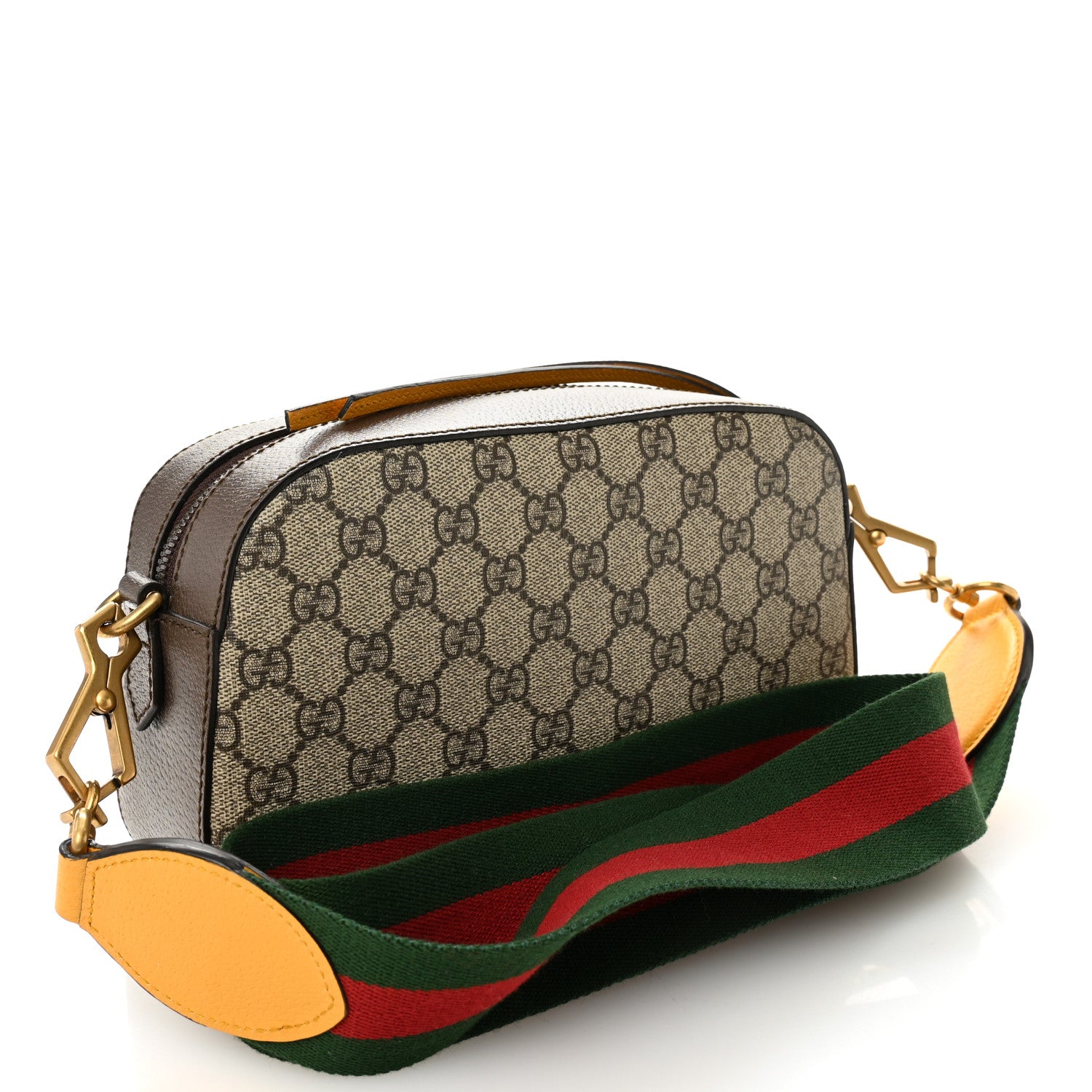 Gucci GG Supreme Monogram Web Neo Vintage Shoulder Bag Beige New Acero Crop 3 of 11