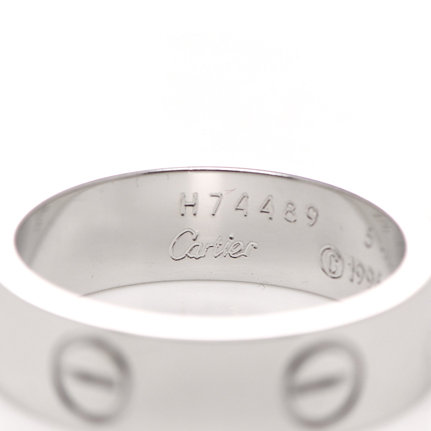 18K White Gold 5.5mm LOVE Ring 54 6.75