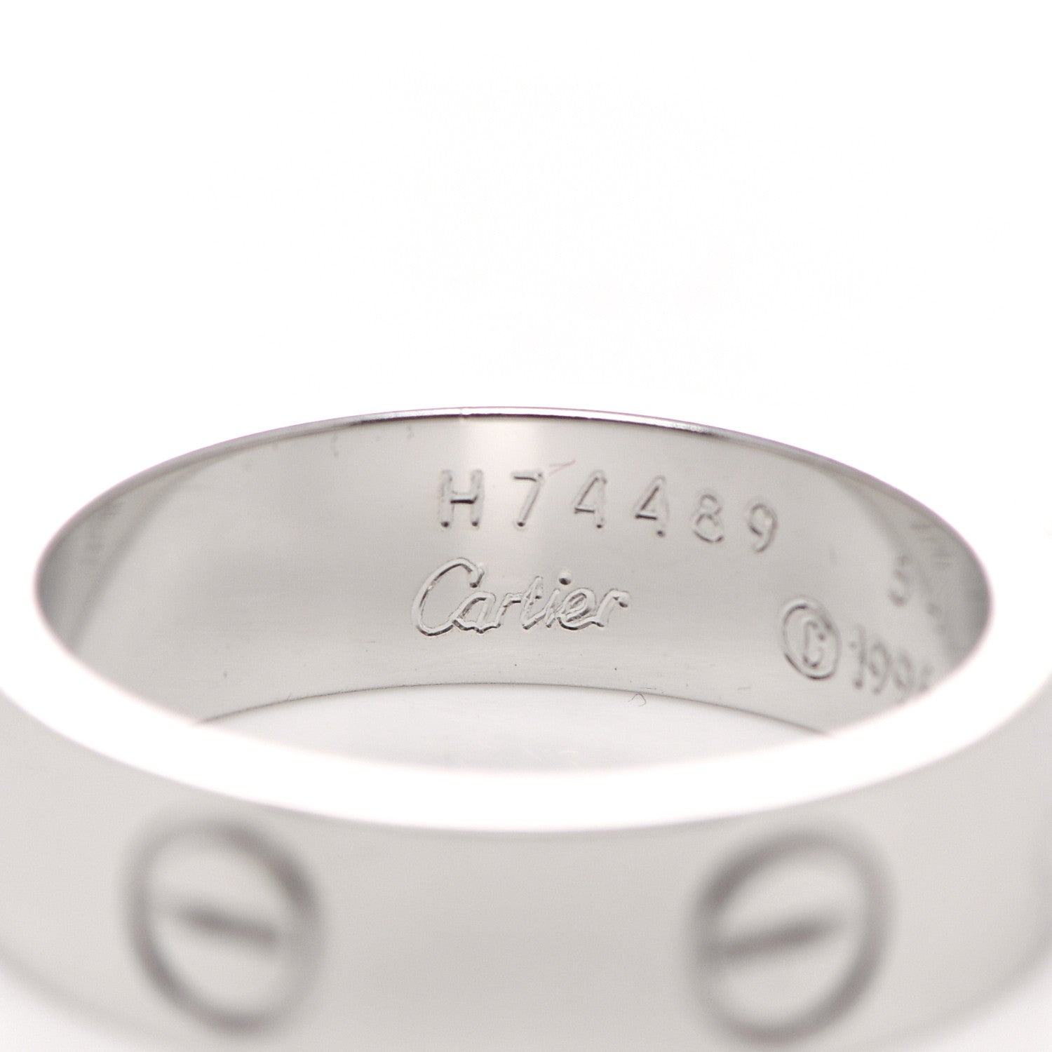 Cartier 18K White Gold 5.5mm LOVE Ring 54 6.75 5 of 6