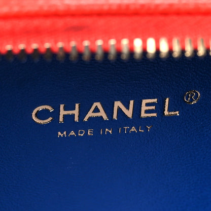 Chanel Caviar Quilted Small CC Filigree Vanity Case Blue White Red 6 of 10