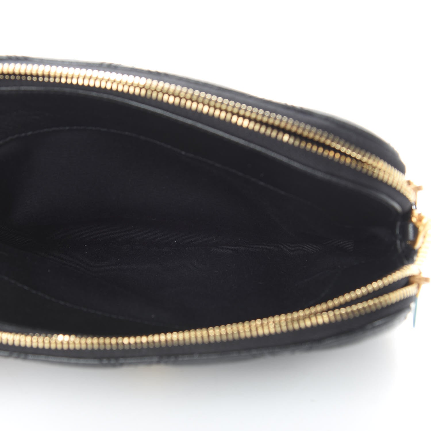 Saint Laurent Grained Lambskin Quilted Mini Becky Double Zip Bag Black 6 of 12