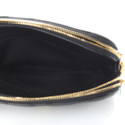 Saint Laurent Grained Lambskin Quilted Mini Becky Double Zip Bag Black 6 of 12