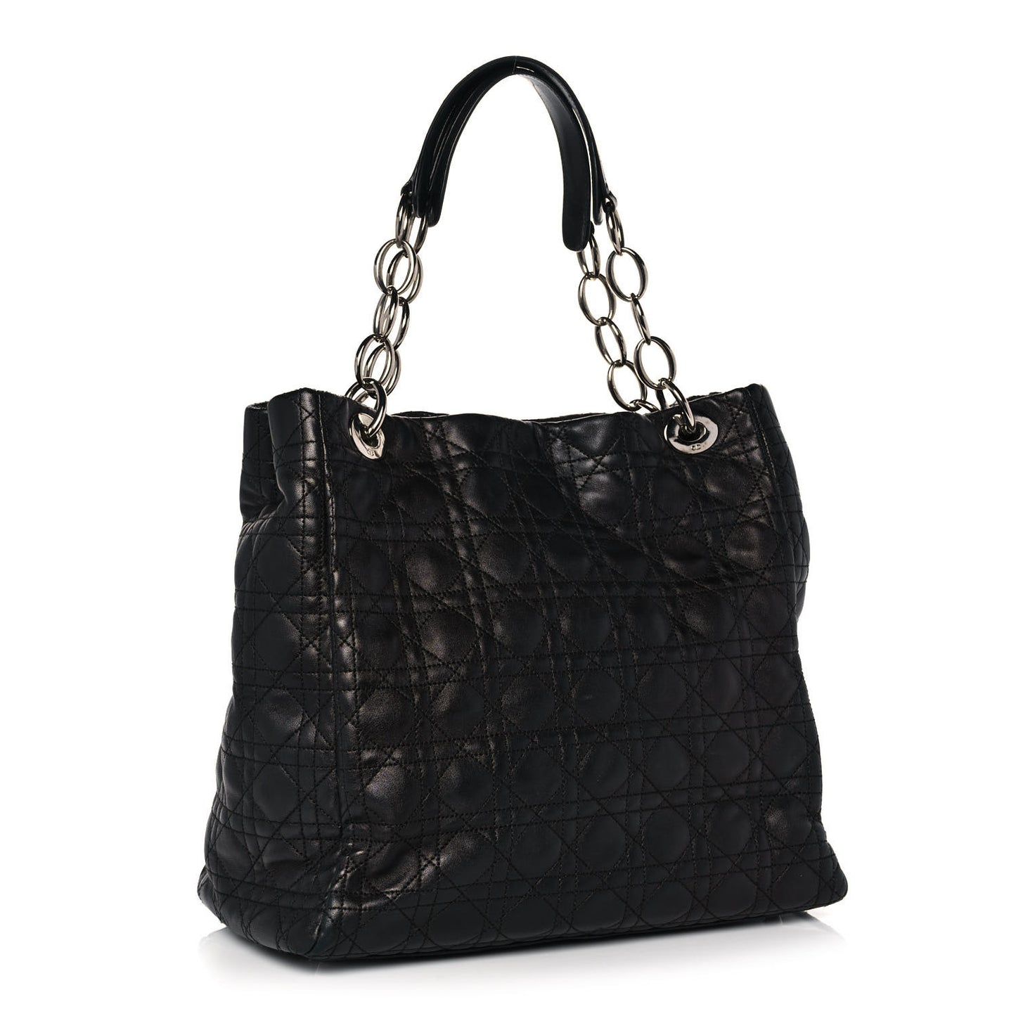 Lambskin Cannage Large Dior Soft Shopping Tote Black