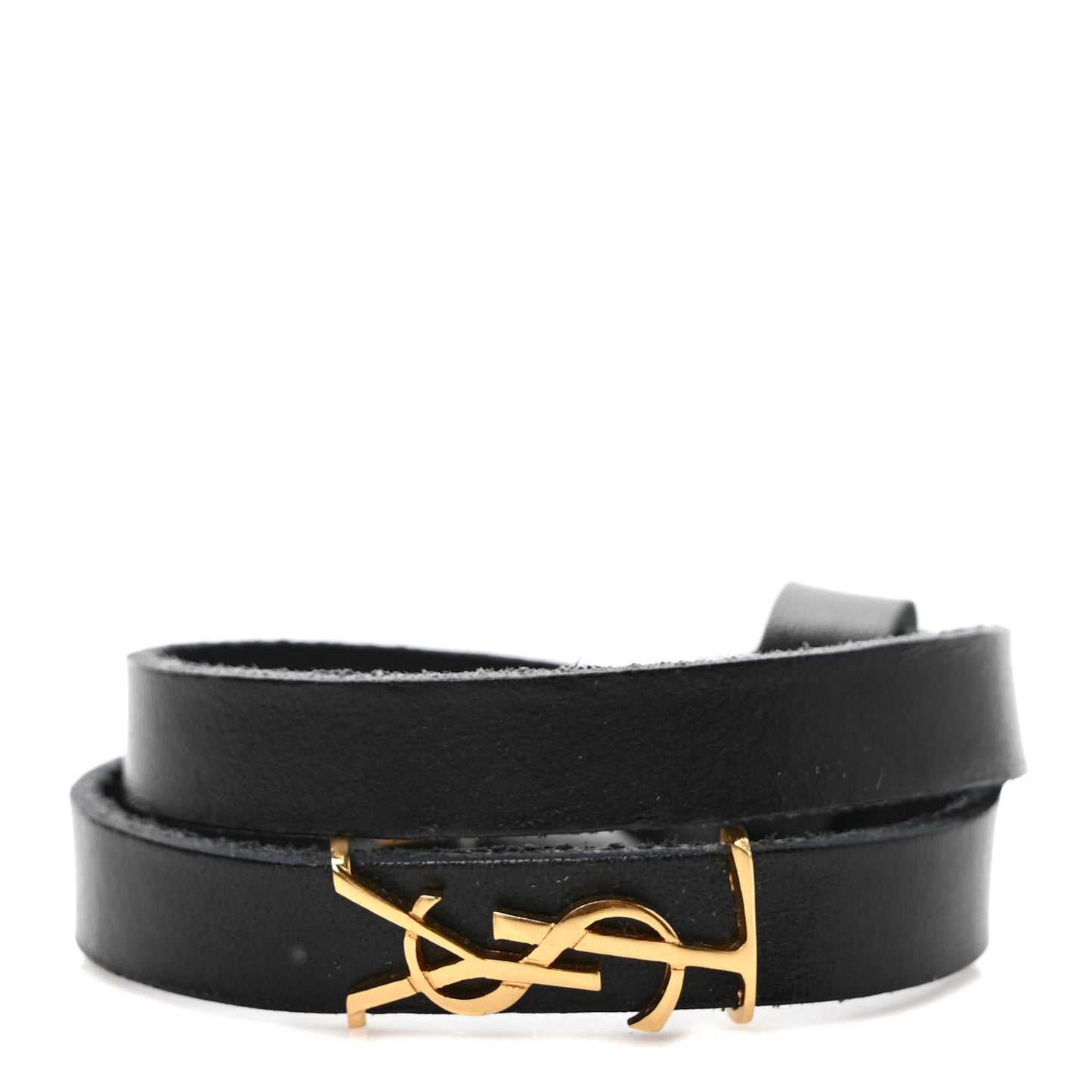 Calfskin Opyum Double Wrap Bracelet Black